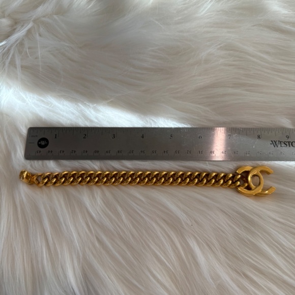 CHANEL CC Logo Turn Lock Motif Chain Bracelet - Picture 9 of 9